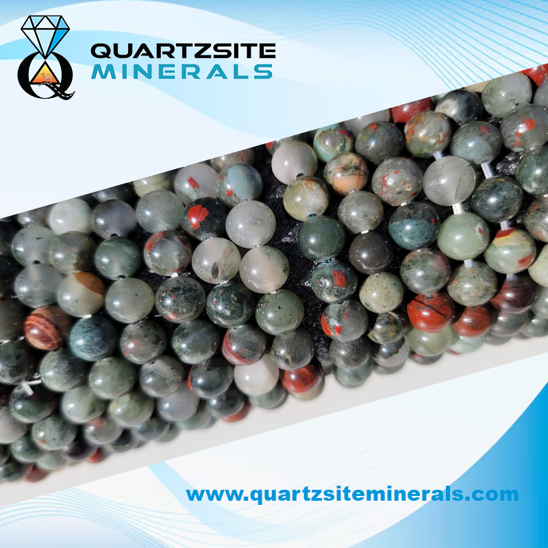 African blood stone round beads Stretch bracelets