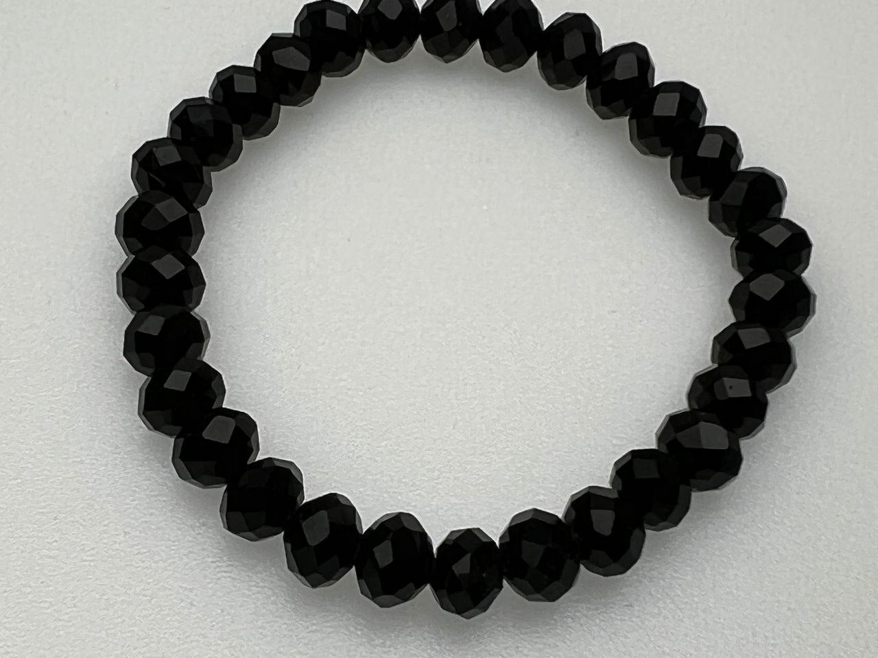 Black tourmaline natural faceted beads bracelets